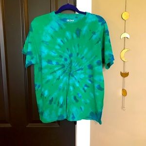 Bleached tye dye short sleeve shirt | top